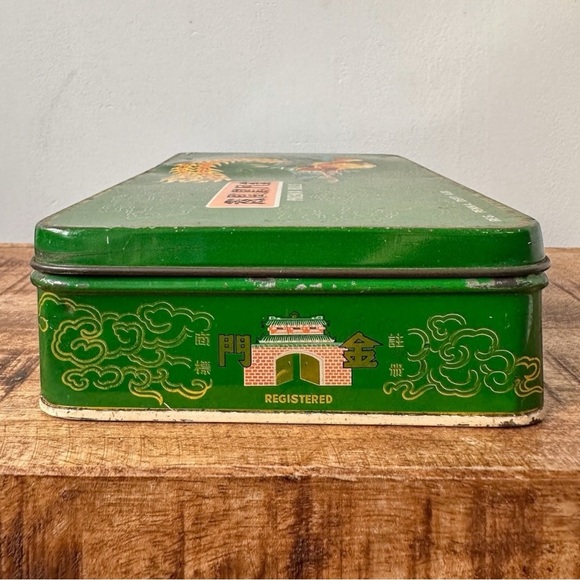 Golden Phoenix Green Enamel Tin Stash Box - Picture 5 of 9